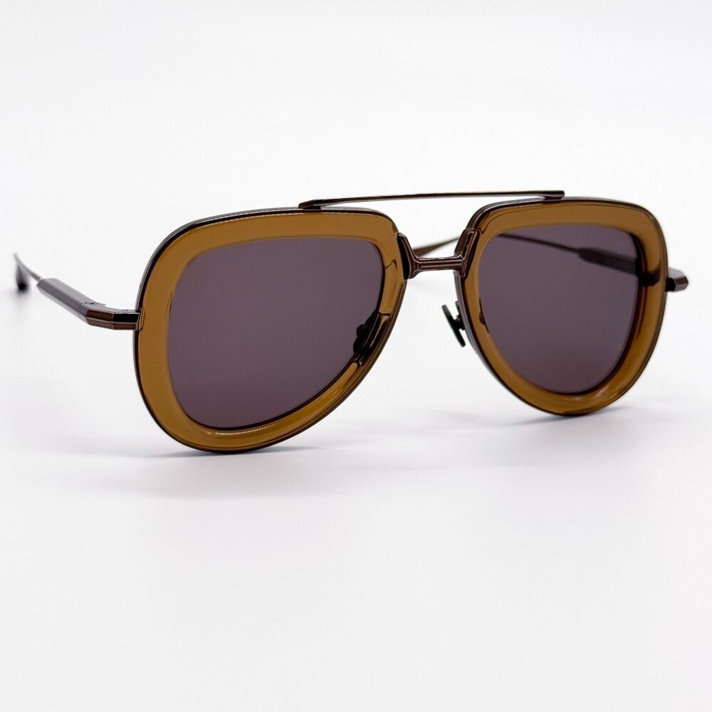 NEW VALENTINO SUNGLASSES VLS-129D BROWN MEN AVIATOR EYEWEAR